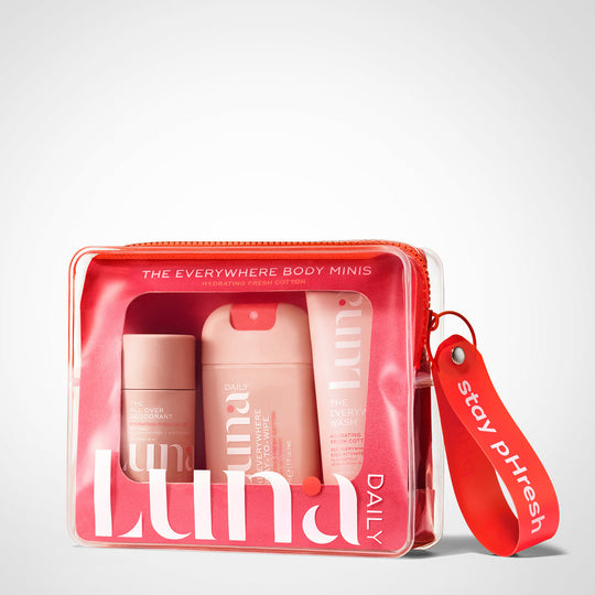 The Fresh Cotton Hydrating Everywhere Body Minis Kit (50ml Wash, 30g Deodorant, 30ml Spray-To-Wipe) banner