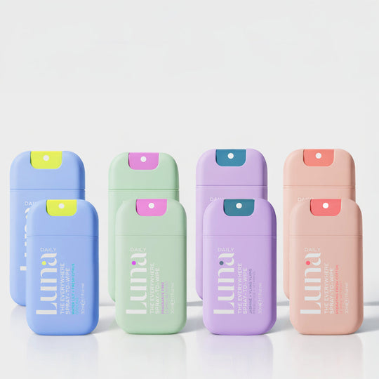 The Ultimate Spray-To-Wipe™ 8-pack Bundle (x2 Hydrating Fresh Cotton 30ml, x2 Jasmine + Ylang Ylang 30ml, x2 Cooling Water Lily + Fresh Citrus 30ml, x2 Fragrance Free 30ml) banner